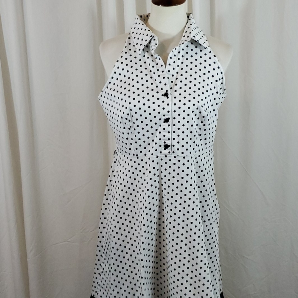 DBY White and Black Sleeveless Dress